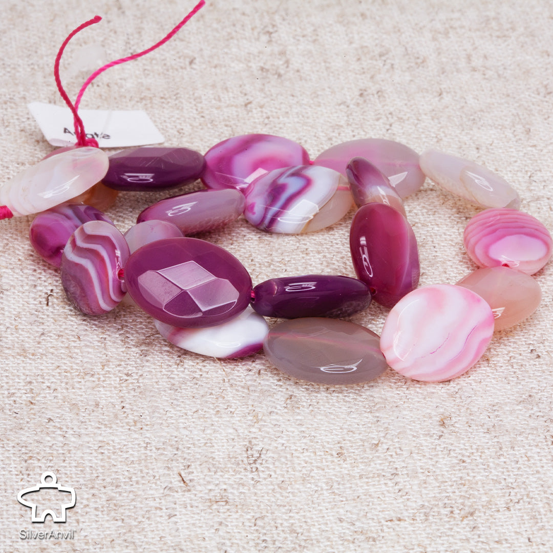 Pink Zebra Agate Beads