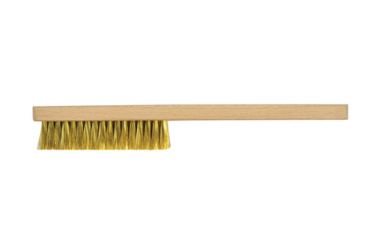 Brass Scratch Brush, Wood Handle, 8-1/4" Long