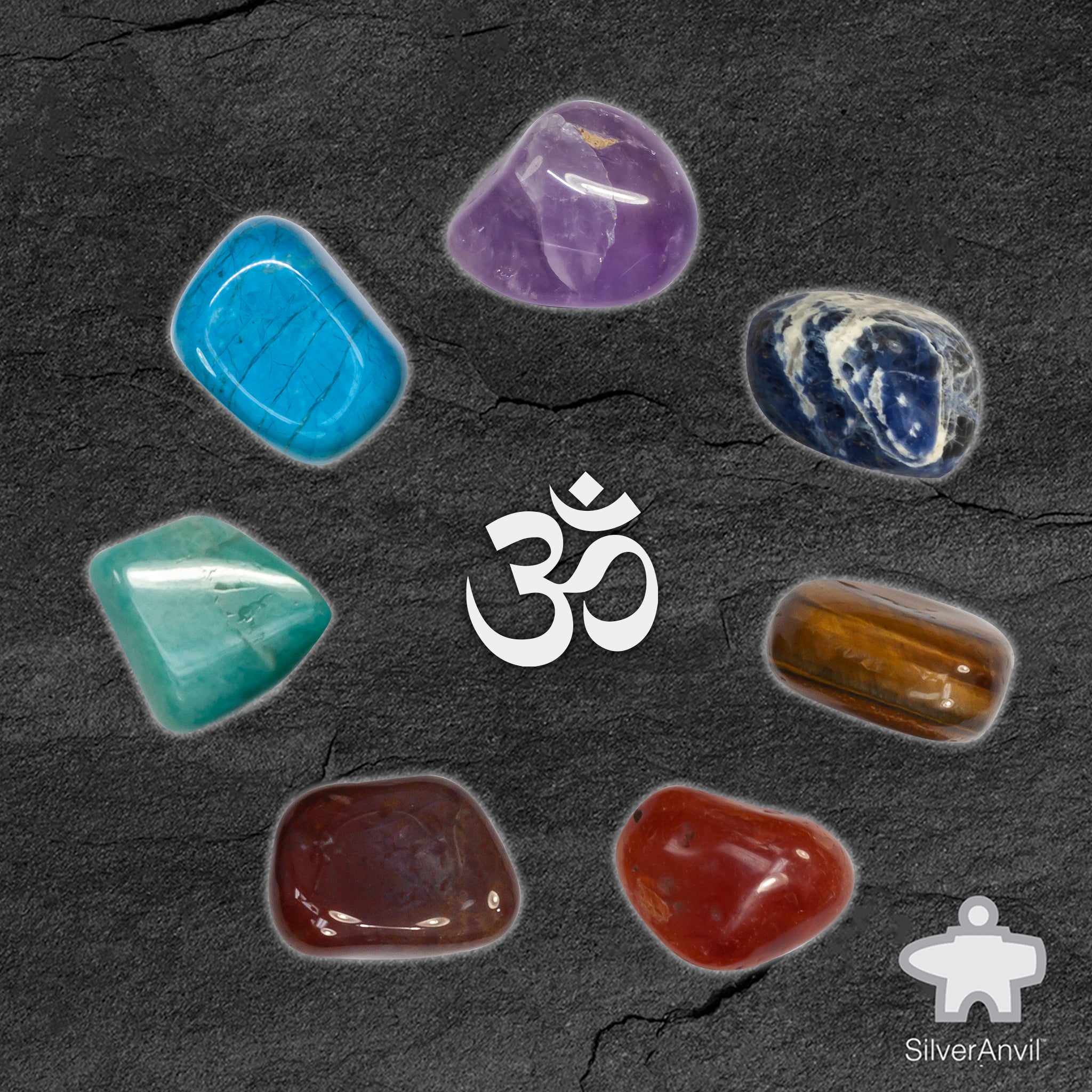 Chakra Healing Stone Set – Silver Anvil Rock and Gem