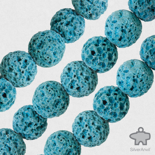 Blue Green Lava Beads - 8mm