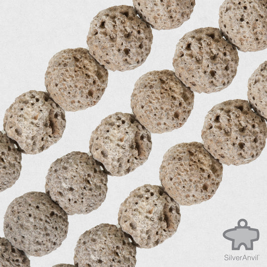 Moth Grey Lava Beads - 8mm