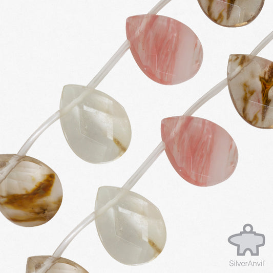 Pink Wispy Agate Beads