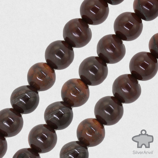 Red Tiger Eye Beads - 6mm